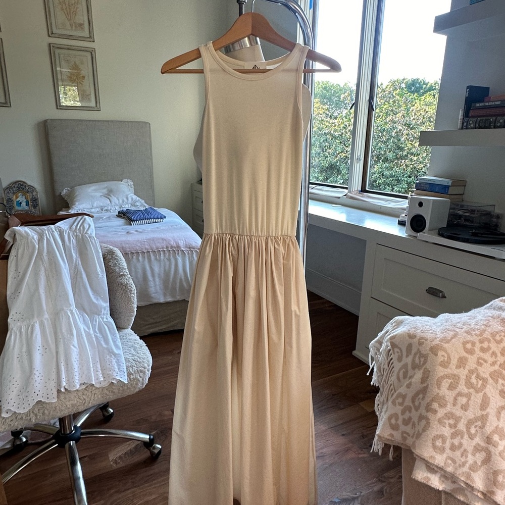 APL Tan Halter Maxi Sundress for Wedding Guest